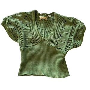 Sparrow women's size small green knit sweater v-neck top